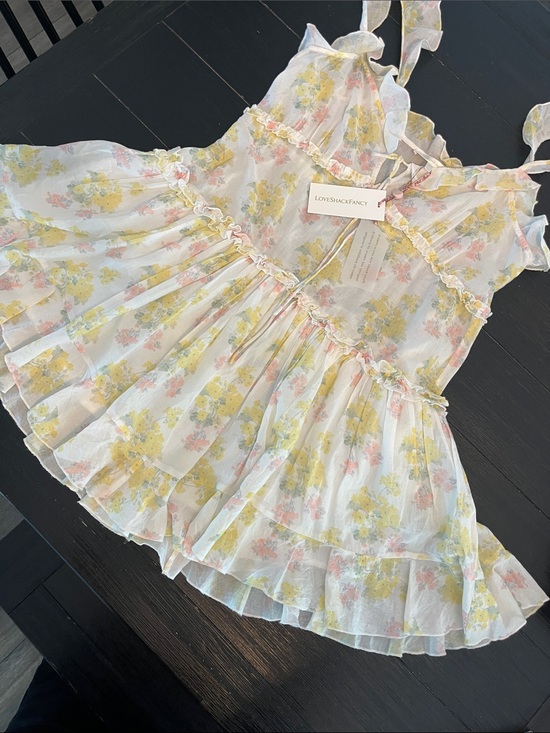 LoveShackFancy Dresses & Skirts - Love Shack Fancy Frista Sherbet Sunrise Dress with pink and yellow floral